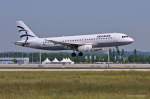 Aegean Airlines, SX-DVY, A320-232 bei der Landung in MUC aus Athen (ATH) 17.06.2013