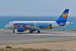 OO-TCI / Thomas Cook Airlines Belgium / A320-214 beim Start in Arrecife (ACE) 19.03.2014