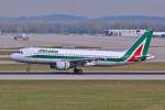 I-BIKA  Johann Sebastian Bach  / Alitalia / A320-214 bei der Landung in MUC aus Rom (FCO) 03.04.2014