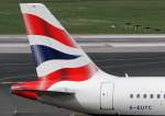 British Airways, G-EUYC, Airbus, A 320-200 (Seitenleitwerk/Tail), 02.04.2014, DUS-EDDL, Düsseldorf, Germany 