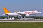 TC-DCB / Pegasus Airlines / A320-214(W) in MUC bei der Landung aus Istanbul (SAW) 21.05.2014