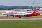 D-ABNF / Air Berlin / A320-214 in MUC bei der Landung aus Palma de Mallorca (PMI) 13.06.2014