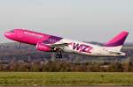 Wizz Air HA-LWE beim Start in Dortmund 9.11.2014