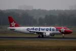 Edelweiss Air A 320-214 HB-IJV nach der Landung in Berlin-Tegel am 13.09.2014