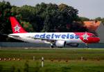 Edelweiss Air A 320-214 HB-IHZ kurz vor dem Start in Berlin-Tegel am 27.09.2014