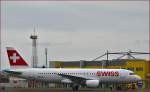 SWISS HB-IJL 'Nyon', Airbus A320-214 auf der Vorfeld der Maribor Flughafen MBX.