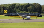Eurowings, D-AIZR, (c/n 5525),Airbus A 320-214 (SL), 27.08.2016, HAM-EDDH, Hamburg, Germany (Mannschaftairbus BVB 09 Livery) 