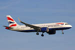 British Airways, G-TTNO, Airbus A320-251N, msn: 10388, 01.Januar 2023, ZRH Zürich, Switzerland.