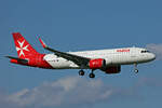 KM Malta Airlines, 9H-NEE, Airbus A320-251N, msn: 11366,  Explore more culture  Sticker, 24.August 2025, ZRH Zürich, Switzerland.