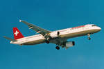 Swissair, HB-IOL, Airbus A321-111, msn: 1144,  Lugano , Januar 2000, ZRH Zürich, Switzerland.