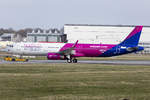Wizz Air, D-AYAG (later Reg.: HA-LTB), Airbus, A321-231SL, 18.03.2019, XFW, Hamburg-Finkenwerder, Germany         