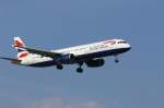 Ein Airbus A-321-231 von British Airways mit der Kennung G-EUXI aufgenommen am 15.09.2007 auf dem Flughafen Zrich