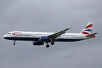 British Airways, G-EUXC, Airbus A321-231, msn: 2305, 19.April 2023, ZRH Zürich, Switzerland.