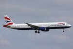 British Airways, G-EUXM, Airbus A321-231, msn: 3290, 18.Mai 2023, AMS Amsterdam, Netherlands.