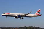 British Airways, G-NEOS, Airbus A321-251NX, msn: 8637, 20.September 2019, ZRH Zürich, Switzerland.