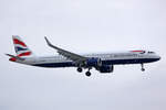British Airways, G-TNEB, Airbus A321-251NX, msn: 11585, 15.Januar 2024, ZRH Zürich, Switzerland.