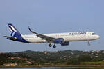 Aegean Airlines, SX-NAF, Airbus A321-271NX, msn: 10920, 24.Mai 2025, CFU Corfu, Greece.