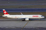 SWISS International Air Lines, HB-JPF, Airbus A321-271NX, msn: 12498,  Montreux , 23.Januar 2026, ZRH Zürich, Switzerland.