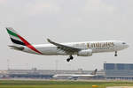 Emirates Airlines, A6-EAH, Airbus A330-243, msn: 409, 16.Mai 2009, MXP Milano Malpensa, Italy.