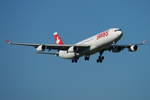 Swiss Airbus A340-313 HB-JMC, cn(MSN): 546,
Zürich-Kloten Airport, 16.10.2017.
