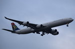 ZS-SNB South African Airways Airbus A340-642  am 20.05.2016 in München beim Landeanflug