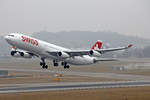 SWISS International Air Lines, HB-JMC, Airbus A340-313X,  Basel , 11.Februar 2017, ZRH Zürich, Switzerland.