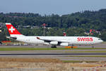 SWISS International Air Lines, HB-JME, Airbus A340-313X,  Lausanne , 16.Juni 2017, ZRH Zürich, Switzerland.