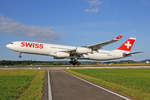 SWISS International Air Lines, HB-JMH, Airbus A340-313X, msn: 585,  Chur , 01.August 2019, ZRH Zürich, Switzerland.