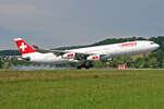 SWISS International Air Lines, HB-JMJ, Airbus A340-313X,  Zug , msn: 150, 22.Juni 2008, ZRH Zürich, Switzerland.