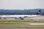 Lufthansa, D-AIHM, Airbus A340-642, msn: 762,  Wuppertal , 12.Juli 2009, MUC München, Germany.