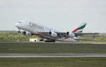 Emirates, A6-EUF, MSN 0218,Airbus A 380-861,29.04.2017, DUS-EDDL, Düsseldorf, Germany 