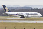 Singapore Airlines, 9V-SKS, Airbus, A380-841, 23.01.2018, ZRH, Zürich, Switzerland       