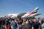 A6-EUV. (Der normale Wahnsinn auf der ILA...!) Airbus A380-800 von Emirates. Emirates ist der größte Eigner von A380, z.Zt. ca.102 Einheiten. Foto: ILA 2018