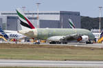Emirates, F-WWSU ( later Reg.: A6-EVE ), Airbus, A380-861, 22.08.2018, XFW, Finkenwerder, Germany           