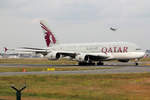 Qatar Airbus A380-861 A7-APJ beim Start in Frankfurt 18.6.2019