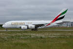 Emirates, F-WWAD, (later Reg.: A6-EVG), Airbus, A380-842, 12.06.2019, XFW, Hamburg-Finkenwerder, Germany    