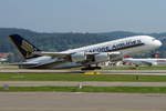 Singapore Airlines, Airbus A380-841 9V-SKV, cn(MSN): 247, 
Zürich-Kloten Airport, 11.09.2019.