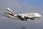 Emirates Airlines, A6-EEJ, Airbus A380-861, msn: 127, 12.Januar 2020, ZRH Zürich, Switzerland.
