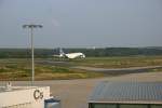 Der Vorfhr A 380 kurz vor der Landung auf dem Kln Bonner Flughafen.19.09.09.