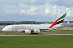 Emirates Airlines, A6-EDS, Airbus A380-861, msn: 86, 11.September 2022, MUC München, Germany.