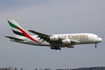 Emirates Airlines, A6-EEH, Airbus A380-861, msn: 119, 10.April 2023, ZRH Zürich, Switzerland.