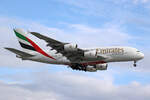 Emirates Airlines, A6-EVP, Airbus A380-861, msn: 269, 03.Juli 2023, LHR London Heathrow, United Kingdom.
