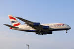 British Airways, G-XLEC, Airbus A380-841, msn: 124, 03.Juli 2023, LHR London Heathrow, United Kingdom.