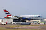 British Airways, G-XLED, Airbus A380-841, msn: 144, 03.Juli 2023, LHR London Heathrow, United Kingdom.