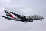 Emirates, A6-EUA, Airbus A380-861, msn: 211, 04.Juli 2023, LHR London Heathrow, United Kingdom.