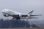Emirates, A6-EEE, Airbus A380-861, msn: 112, 19.Januar 2026, ZRH Zürich, Switzerland.