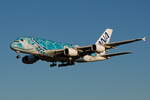 Airbus A380-800, All Nippon Airlines (JA381A), Blue Turtle Livery, Tokyo-Narita (NRT), 19.02.2026.