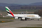 Emirates, A6-EUM, Airbus A380-842, msn: 225, 03.April 2026, ZRH Zürich, Switzerland.