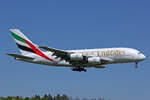 Emirates, A6-EUS, Airbus A380-842, msn: 234, 23.April 2026, ZRH Zürich, Switzerland.