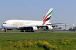 Emirates Airbus A380-861 A6-EDX beim Start in Amsterdam 28.4.2026